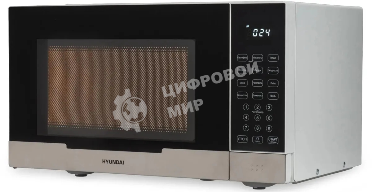 Микроволновая печь Hyundai HYM-D2075 белый/черный, 23 л, 800 Вт, переключатели - сенсор