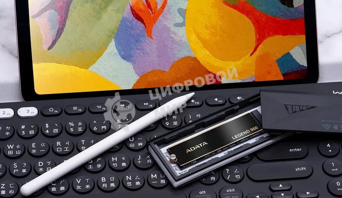 Накопитель SSD ADATA LEGEND 960, 1Tb, PCIe 4.0 x4, M.2 2280, NVMe, R/W 7400/6000, с радиатором