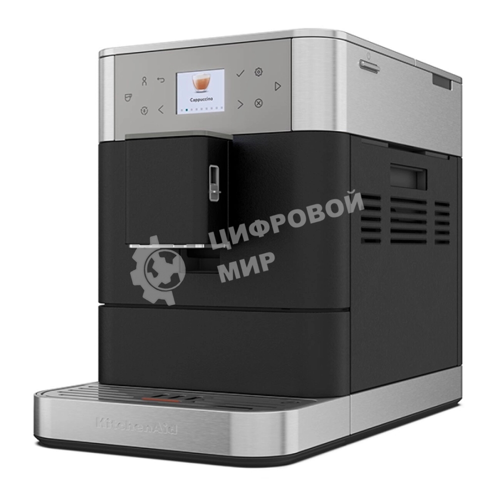 Автоматическая эспрессо-машина KitchenAid 5KES8556EBK, 2.2 л, одновременное приготовление двух чашек, 5 уровней крепости кофе, автоматическая очистка, автоматическая декальцинация, цветной дисплей, сенсорное управление, 15 рецептов, автоматическое вспенив