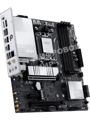 Материнская плата MSI PRO B850M-A WIFI, AM5, AMD B850, 4xDDR5, 4xSATA, 2xM.2, 1xPCIe 5.0 x16, 1xPCIe 4.0 x4, 1xPCIe 3.0 x1, 1xHDMI (v2.1), 1xDP (v1.4), 1x5Gb LAN, Wi-Fi 7, Bluetooth 5.4, 2xUSB-C 10Gbps, 3xUSB-A 10Gbps, 3xUSB-A 5Gbps, 2x3.5 мм, 7.1, mATX