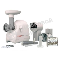 Мясорубка электрическая Белвар КЭМ-П2У 302-09 белый, 1500 Вт, 0.4 кг/мин, реверс, насадки - 6