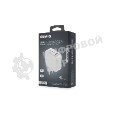 Сетевое зарядное устройство OLMIO Type-C х 3, 100W, QC3.0, PowerDelivery3.0, GAN, PPS, белое