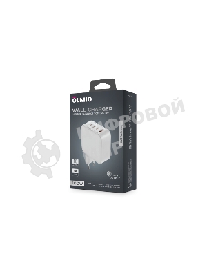 Сетевое зарядное устройство OLMIO Type-C х 3, 100W, QC3.0, PowerDelivery3.0, GAN, PPS, белое