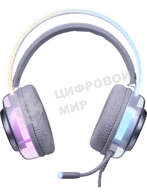 Гарнитура Defender Glitch белый, проводная, подсветка