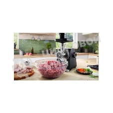 Мясорубка электрическая Bosch MFWS650B черный, 2100 Вт, 3.5 кг/мин, реверс, защита от перегрузки, насадки - 5