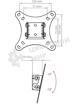 Кронштейн для телевизора Arm Media LCD-02 черный, 15