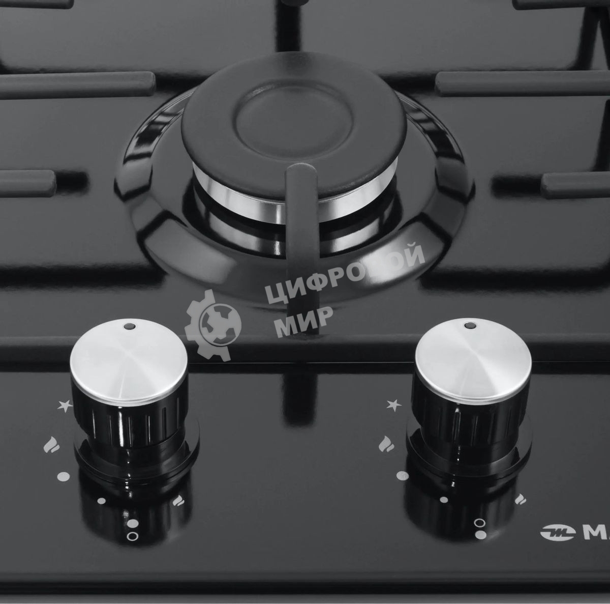 Газовая варочная панель Maunfeld EGHE.32.3EB/G, 2 конфорки, эмалированная сталь, черный