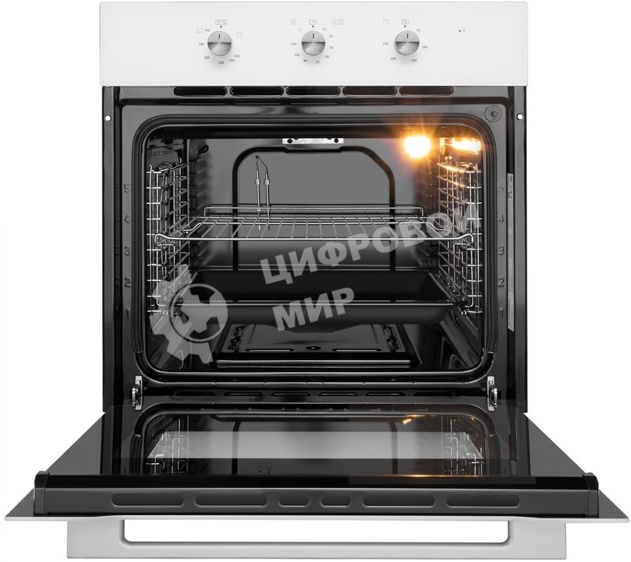 Шкаф духовой газовый с электрическим грилем Maunfeld MOGS703W, встраиваемый