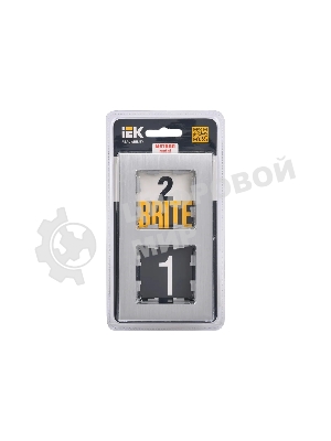 Рамка 2-местная IEK BRITE РУ-2-1-БрА металл алюминий