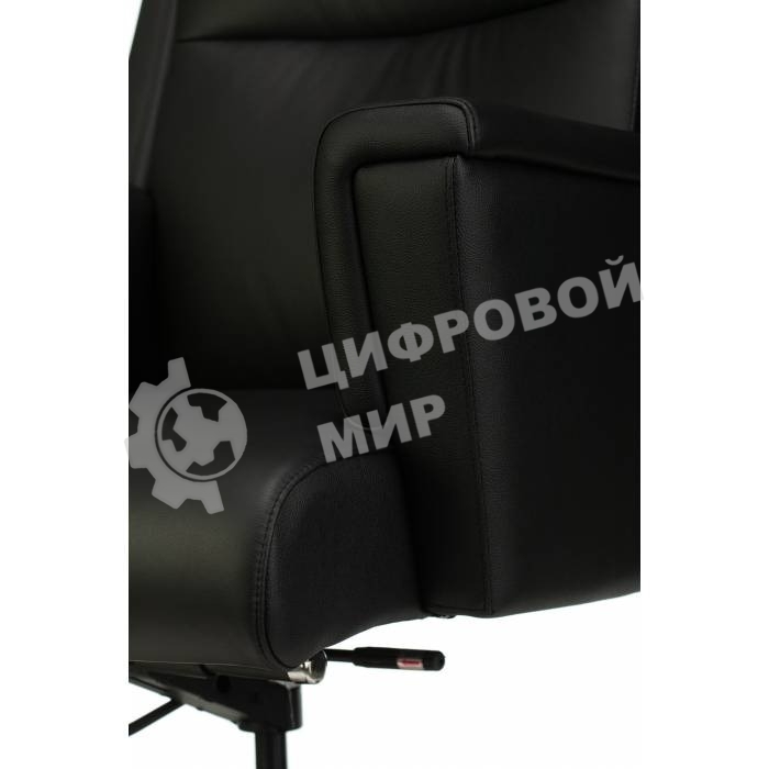 Кресло руководителя Бюрократ DUKE черный, кожа, крестовина металл/дерево