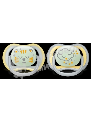 Пустышка для мальчиков Philips Avent ultra air night, с футляром для хранения и стерилизации, 2 шт, 18+ мес