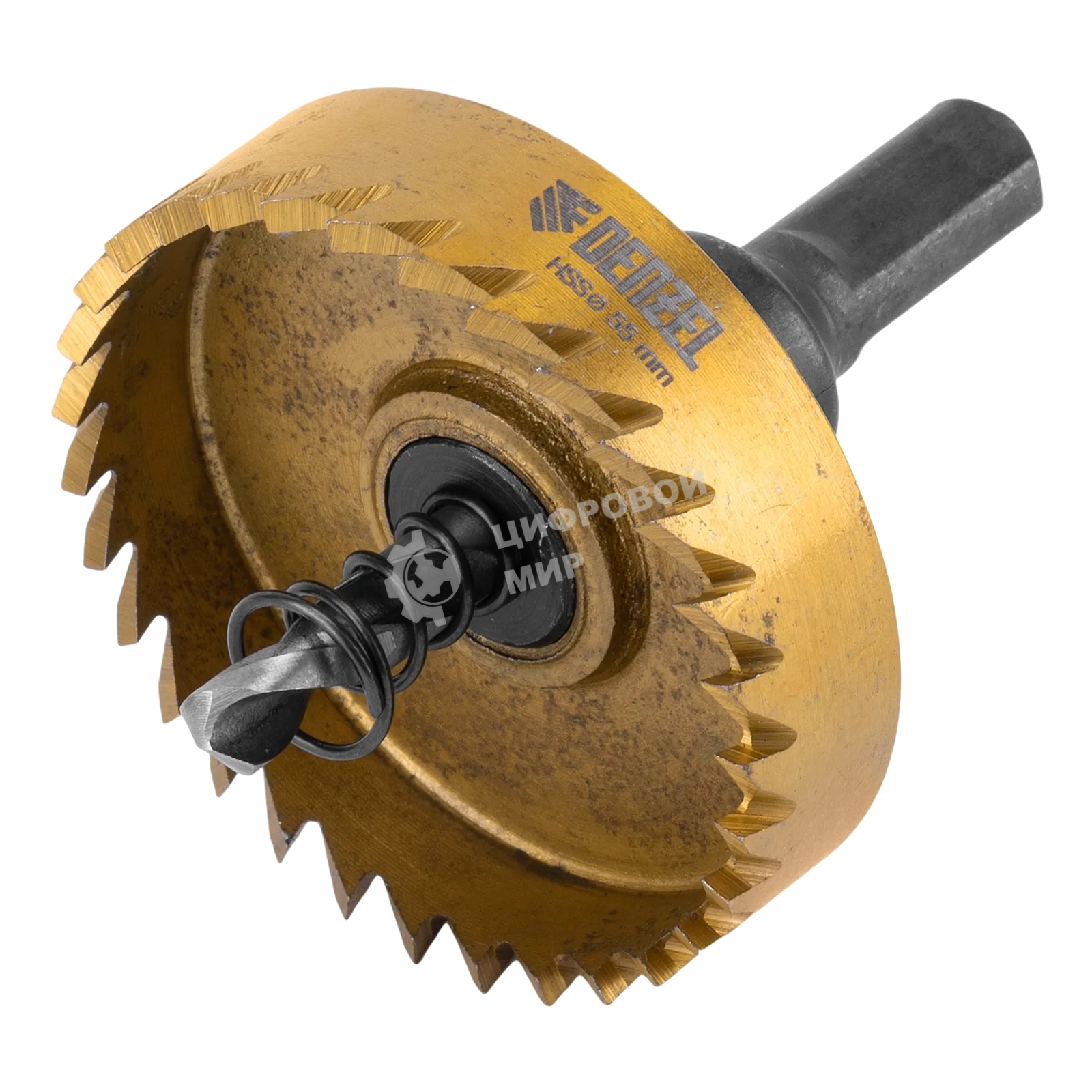 Коронка по металлу Denzel HSS, 55 мм, нитридтитановое покрытие