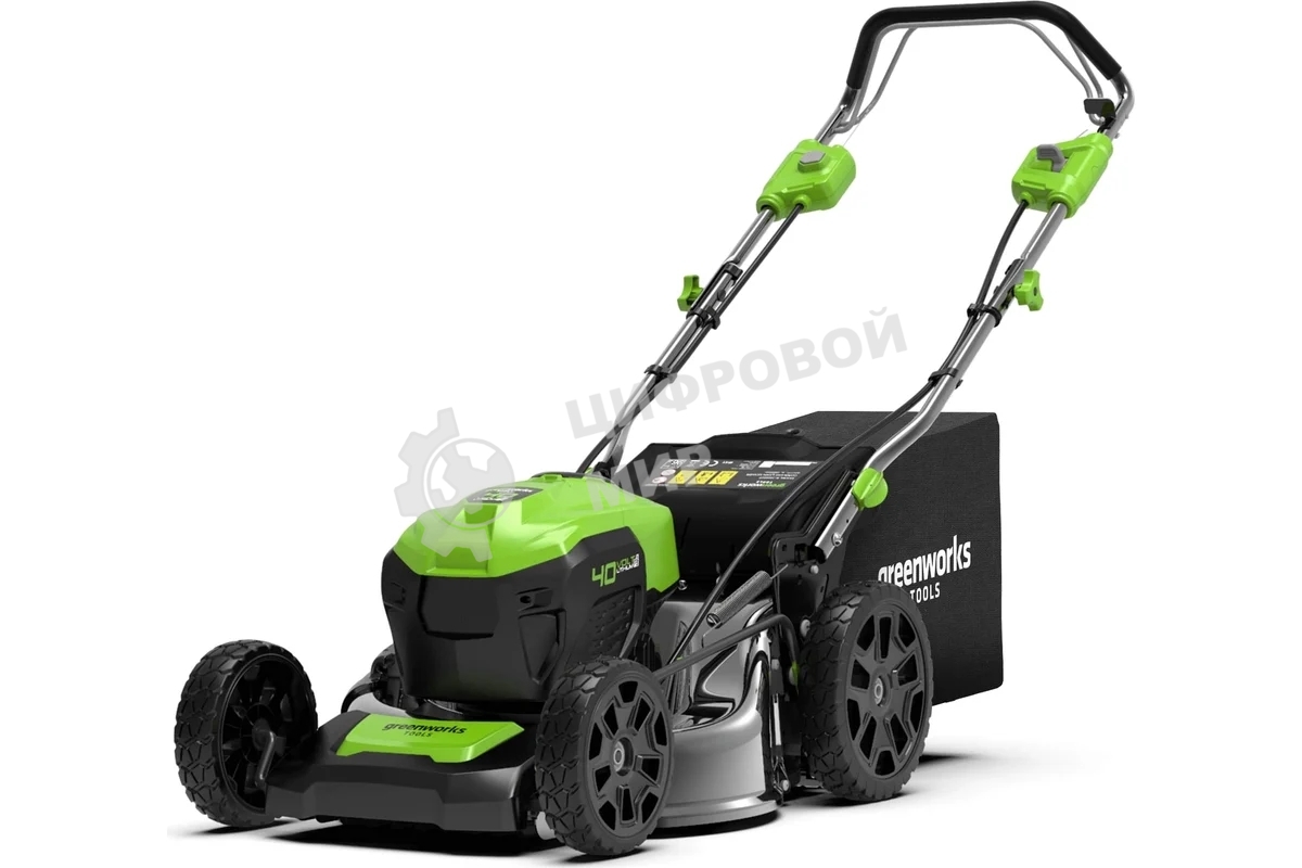 Газонокосилка аккумуляторная GreenWorks GD40LM46SP 40В, 46см, самоходная (c аккумуляторной батареей 4АЧ и зарядным устройством) (2506807UB)