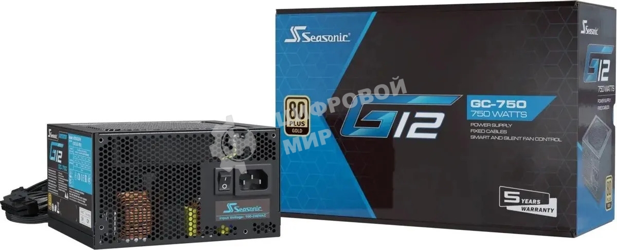 Блок питания Seasonic ATX 750W G12 GC-750 80 PLUS gold (20+4pin) APFC 120мм fan 6xSATA RTL