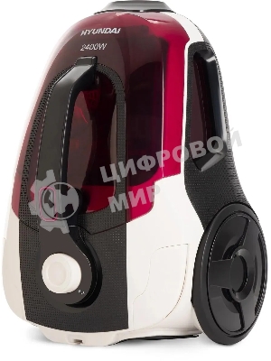 Пылесос Hyundai HYV-C3370 белый/красный, 380/2400 Вт, уборка сухая, пылесборник контейнер 3.5 л