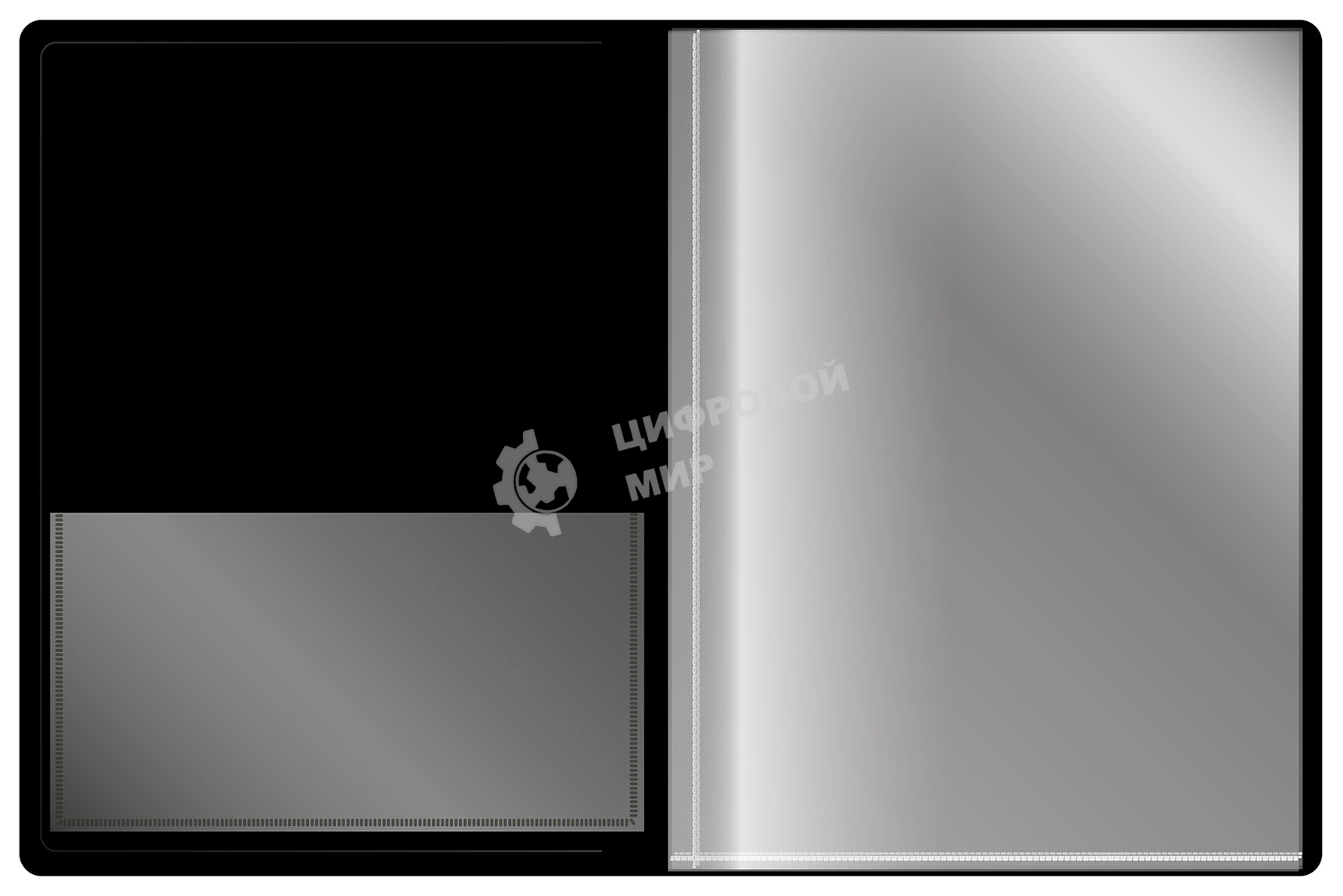 Папка с 80 прозрачными вкладками Silwerhof Perlen 292981-74 A4 1мм, карман синий металлик