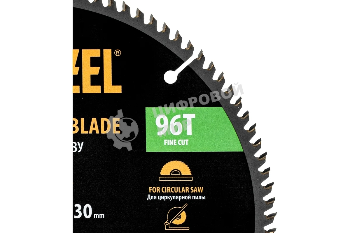 Пильный диск по дереву Denzel ф250 х 30 мм, 96 зубьев 733597