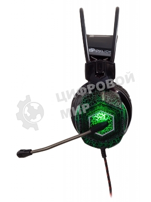 Гарнитура Oklick HS-L500G зелёный/чёрный, проводная, USB/3.5 мм