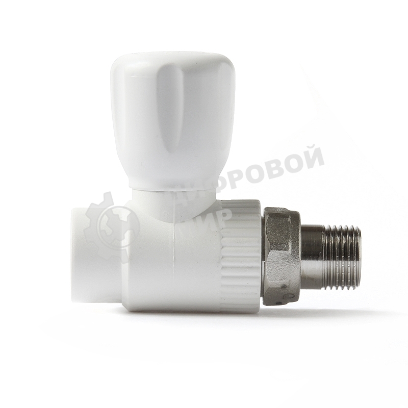 Кран шаровой 25 х 3/4' прямой для радиатора полипропиленовый PPR белый