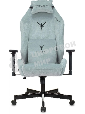 Кресло игровое Бюрократ Knight N1 Fabric серо-голубой Light-28 с подголов. крестовина металл