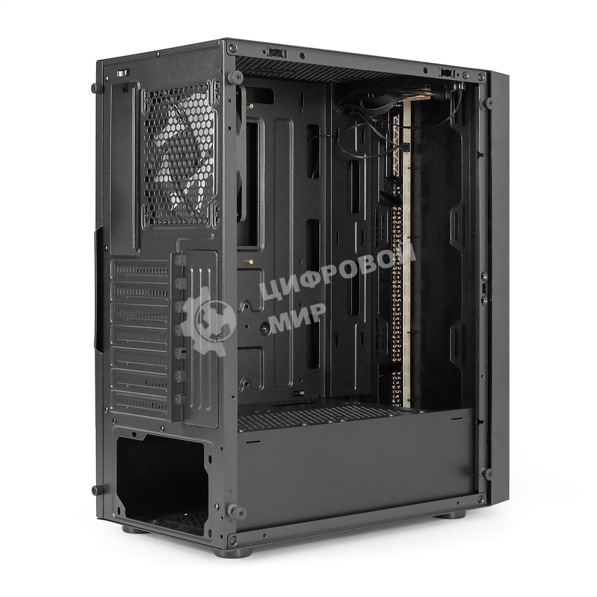 Компьютерный корпус Miditower ExeGate EVO-9211-450NPX (ATX, БП 450NPX с вент. 12см, с окном, 2хUSB+1хUSB3.0, HD аудио, черный, 1 вент. с RGb подсветкой)