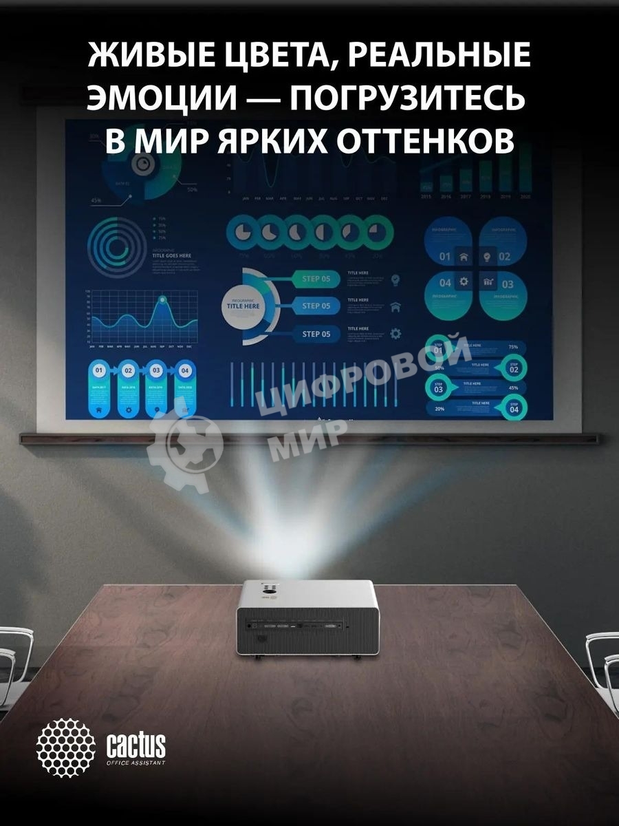 Проектор Cactus CS-C4.SG DLP 45600Lm (1920x1080) 800000:1 ресурс лампы:25000часов 1xUSB typeA 1xHDMI 6.8кг