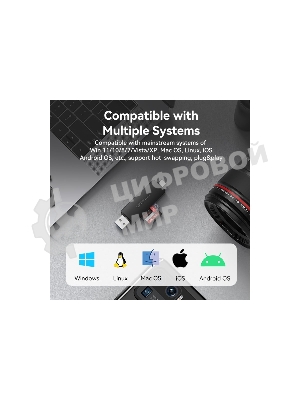 Кард-ридер Vention CLKB0/черный/SD,SDHC,SDXC,TF,micro-SD,micro-SDXC,miсro-SDHC/USB 3.0/Type C/OTG/пластик