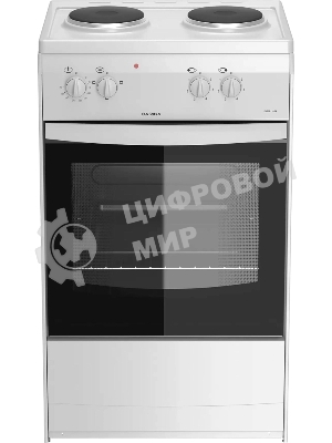 Плита электрическая Darina S EM 521 404 W белый/черный, конфорок 2 шт, духовка 45 л, 50 см x 85 см x 41 см