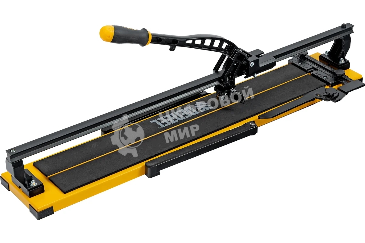 Плиткорез рельсовый Denzel 800х16мм, каретка на подш., стальная станина, усил. рукоятка-пенал