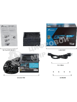 Блок питания Seasonic ATX 750W G12 GC-750 80 PLUS gold (20+4pin) APFC 120мм fan 6xSATA RTL