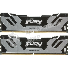 Оперативная память Kingston Fury Renegade, DDR5, 96Gb (2x48GB), 6400MHz, CL32, DIMM, с радиатором, серебристый