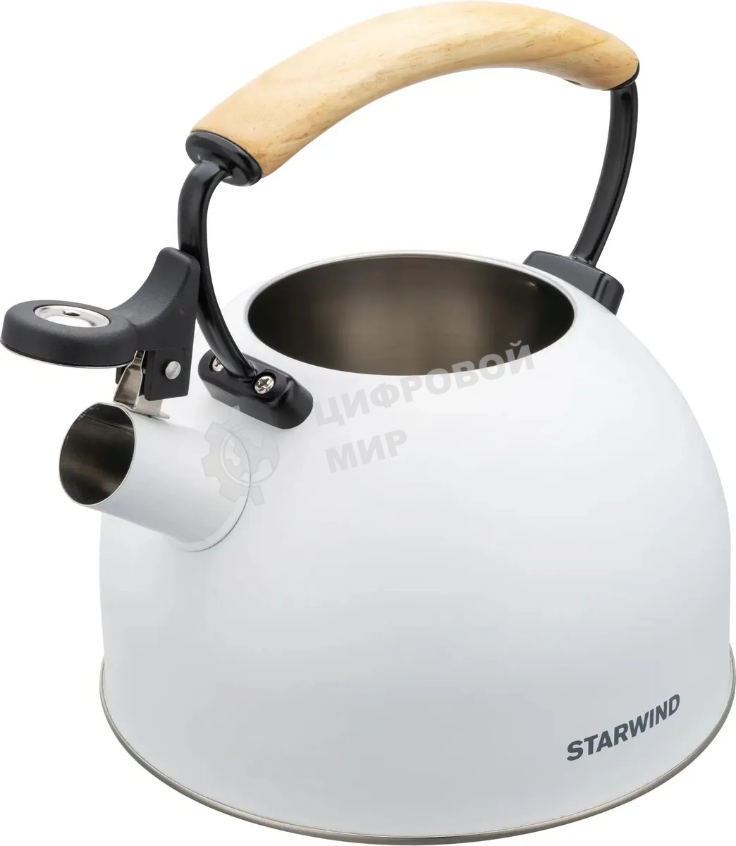 Чайник для плиты металлический Starwind Chef Country 2.5 л. белый (SW-CH1712)