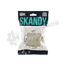 Выключатель 2-кл. IEK SKANDY SK-V09B 10А с индикацией бежевый SK-V20-1-10-K10