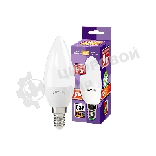 Лампа светодиодная JazzWay PLED-SP C37 9Вт свеча 3000К теплый белый E14 820лм 230В