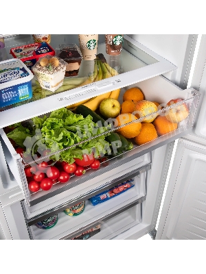 Холодильник Maunfeld MFF1857NFW белый мат. инвертер двухкамерный 336/117л морозилка снизу