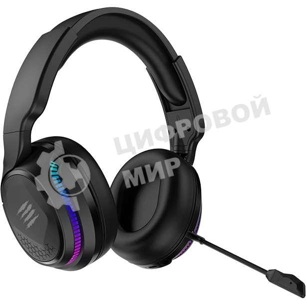 Гарнитура беспроводная игровая Mad Catz P.I.L.O.T. PRO черные (Bluetooth, 2.4 гГц, 3.5 мм jack, RGB подсветка, 50 мм, 930 мА·ч)