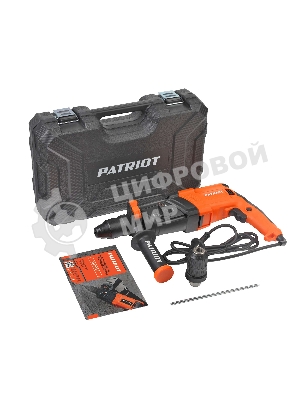 Перфоратор Patriot RH 243Q, SDS+, мощность 770 Вт, 2.6 Дж, 3 режима работы, быстросменный патрон QCC, макс.диаметр 24мм, глубиномер, кейс
