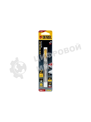 Сверло спиральное по металлу Denzel 9 x 125мм, Р6М5, Golden Tip
