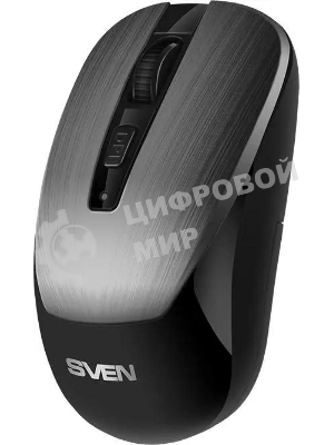 Мышь беспроводная SVEN RX-380W серый металлик, 1600 dpi, радиоканал, USB, кнопки - 4
