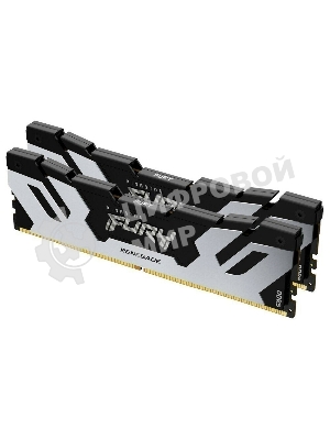 Оперативная память Kingston Fury Renegade, DDR5, 96Gb (2x48GB), 6400MHz, CL32, DIMM, с радиатором, серебристый