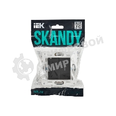 Выключатель проходной 2-кл. IEK SKANDY SK-V10G 10А с индикацией графит SK-V22-1-10-K53