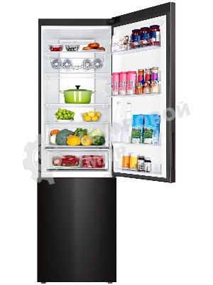 Холодильник Haier C4F740CBXGU1 черный двухкамерный 286/115л морозилка снизу, No Frost