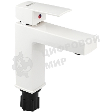 Смеситель на раковину BRIMIX 5973 шаровый, из высокопрочного пластика АБС, БЕЛЫЙ, квадратный корпус