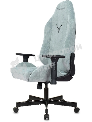 Кресло игровое Бюрократ Knight N1 Fabric серо-голубой Light-28 с подголов. крестовина металл