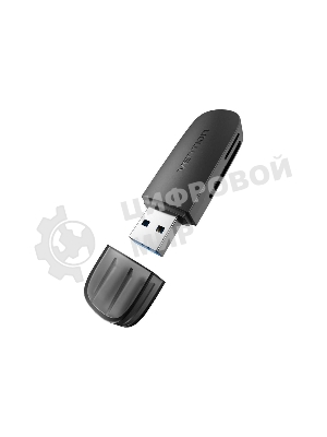 Кард-ридер Vention CLGB0/черный/SD,SDHC,SDXC,TF,micro-SD,micro-SDXC,miсro-SDHC/USB 3.0/пластик