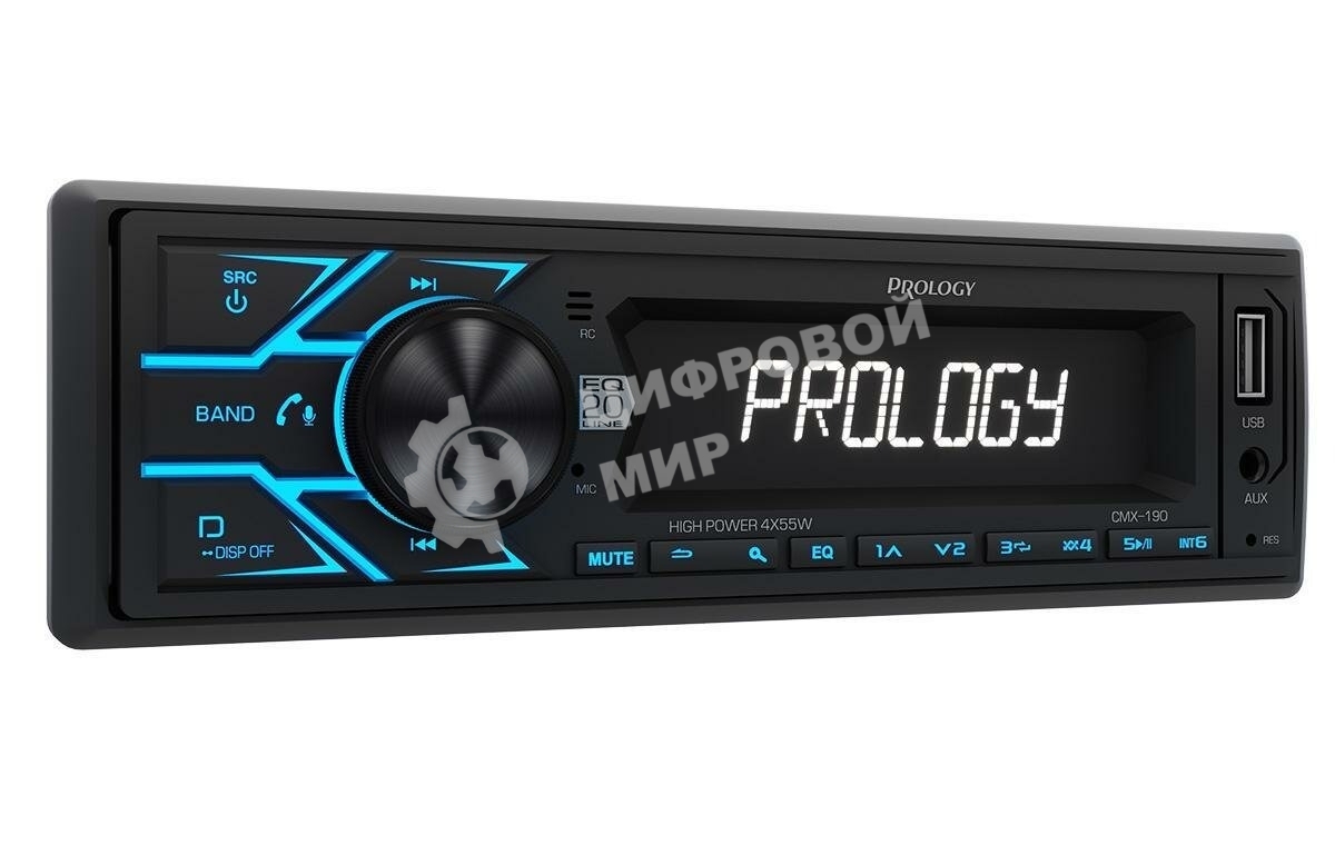 Автомагнитола Prology CMX-190, 1 DIN, Bluetooth, USB Type-A, AUX, пульт ДУ