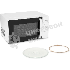 Микроволновая печь Hyundai HYM-M2023 белый/хром, 23 л, 800 Вт, переключатели - поворотный механизм