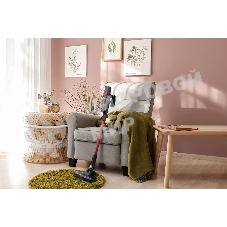 Пылесос вертикальный Harper HVC-VR03 красный/черный, питание от аккумулятора, 100 Вт, уборка сухая, пылесборник 0,8 л