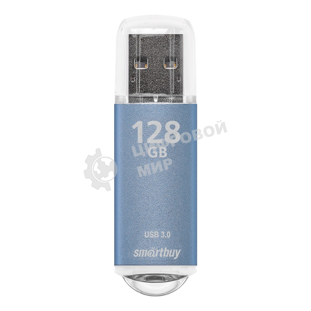 Флешка USB Smartbuy V-Cut Blue (SB128GbVC-B3), 128Gb, USB 3.0/3.1, R/W 75/30, голубой