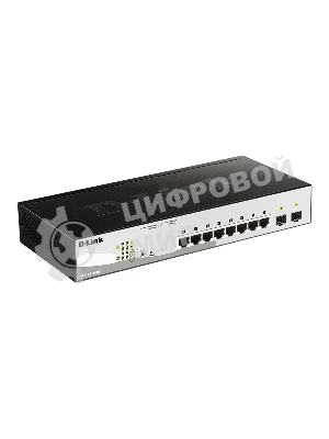 Коммутатор D-Link DGS-1210-08P/G3A, 8×1 Гбит/с PoE + 2×1 Гбит/с SFP, настраиваемый